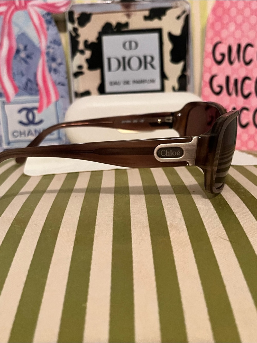 Chloe Brown Gradient Rectangular Sunglasses EUC!!! - Picture 3 of 8